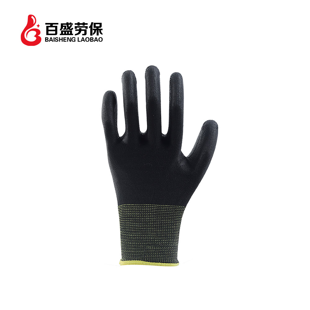 13-pin black PU gloves