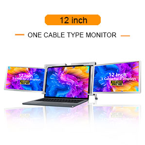 12 inch Tri-screen Monitor Only for Laptop, Compatible M1&M2 Macbook