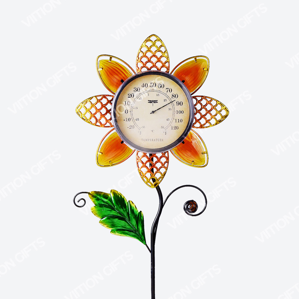 Sunflower Thermometer Garden Stake