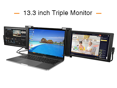13.3 inch Tri screen Monitor IPS Panel Portable Monitor for Most Mainstream Laptops