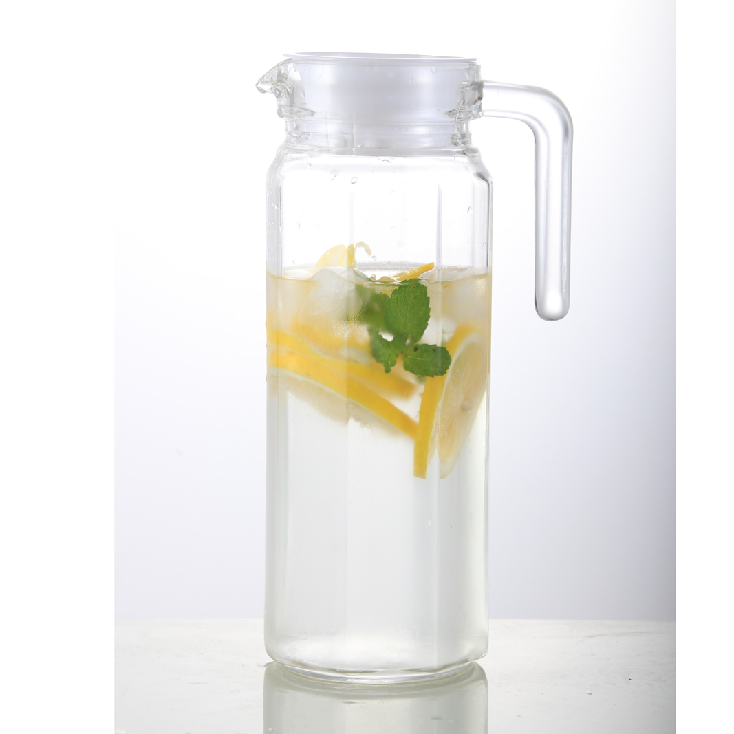 1.1L wholesale ribbed juice water glass jug