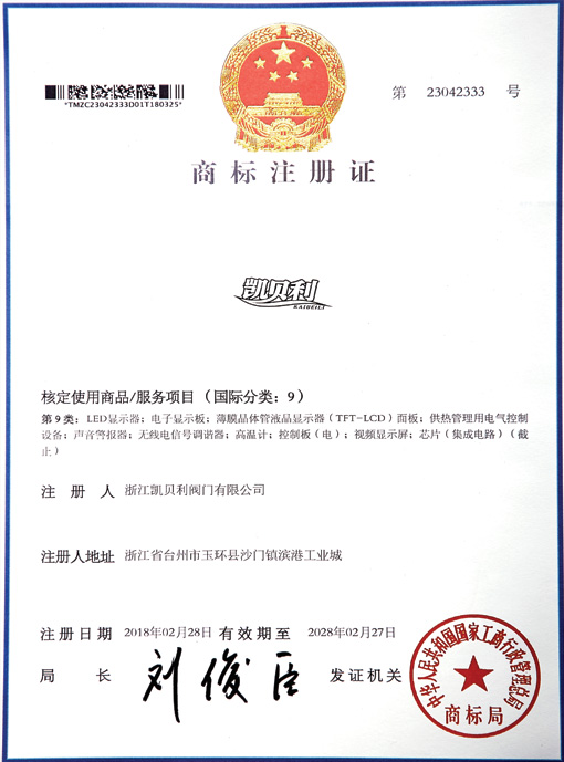 Сертификат регистрации товарных знаков