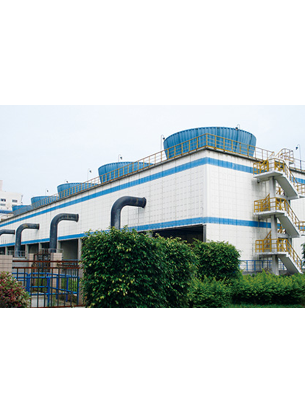 Mechanical ventilation cooling tower for concrete structure