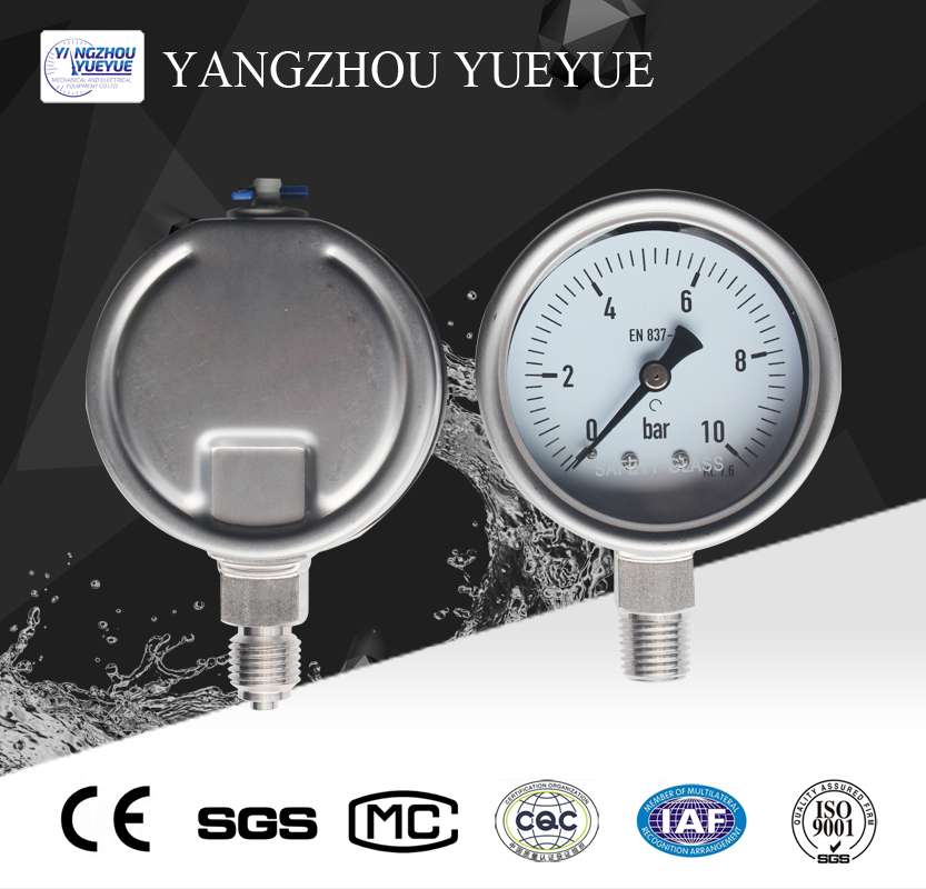 63mm liquid filled pressure gauge(lower mounting with laser welding)