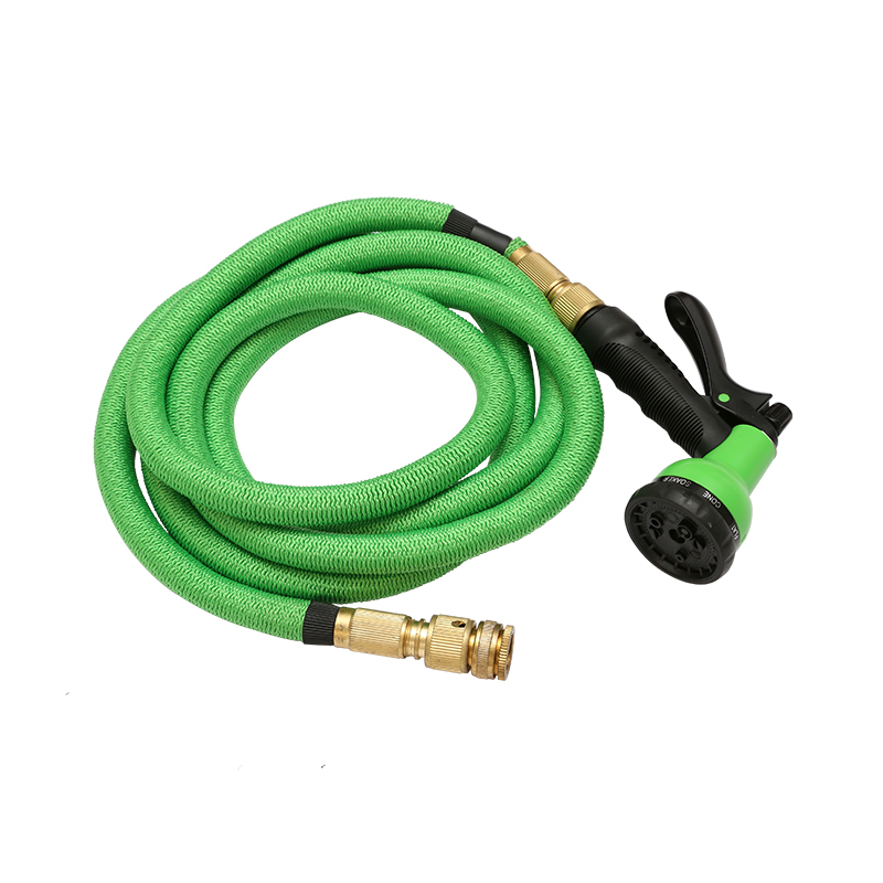 28FT Garden Hose with Brass Quick Connector and Plastic Spray Nozzle