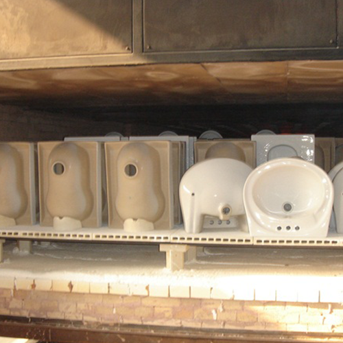 Wide section sanitary porcelain tunnel kiln