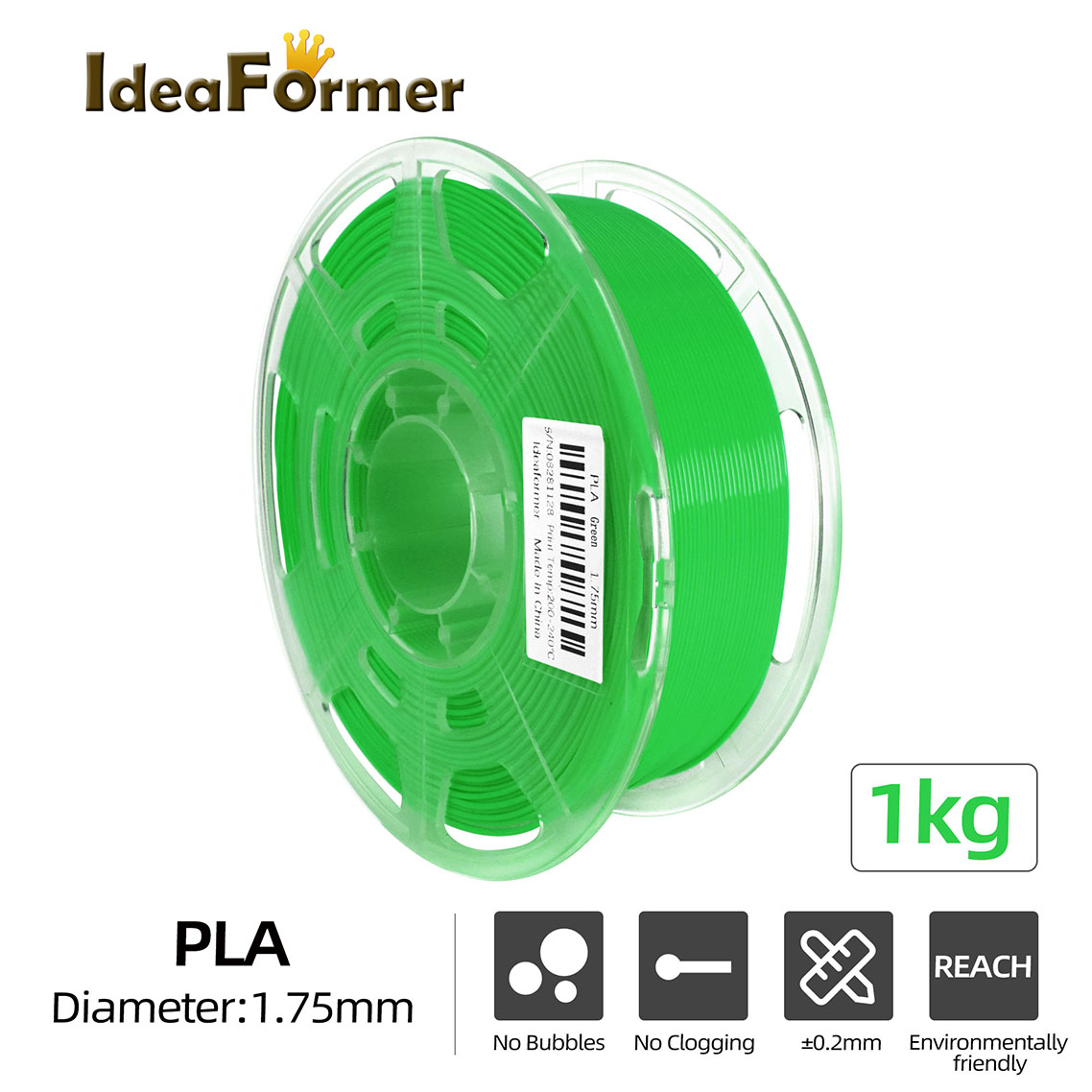 Cheap PLA 1kg 3D printing filaments  1.75mm ideaformer provider transparent spool environmentally friendly  material