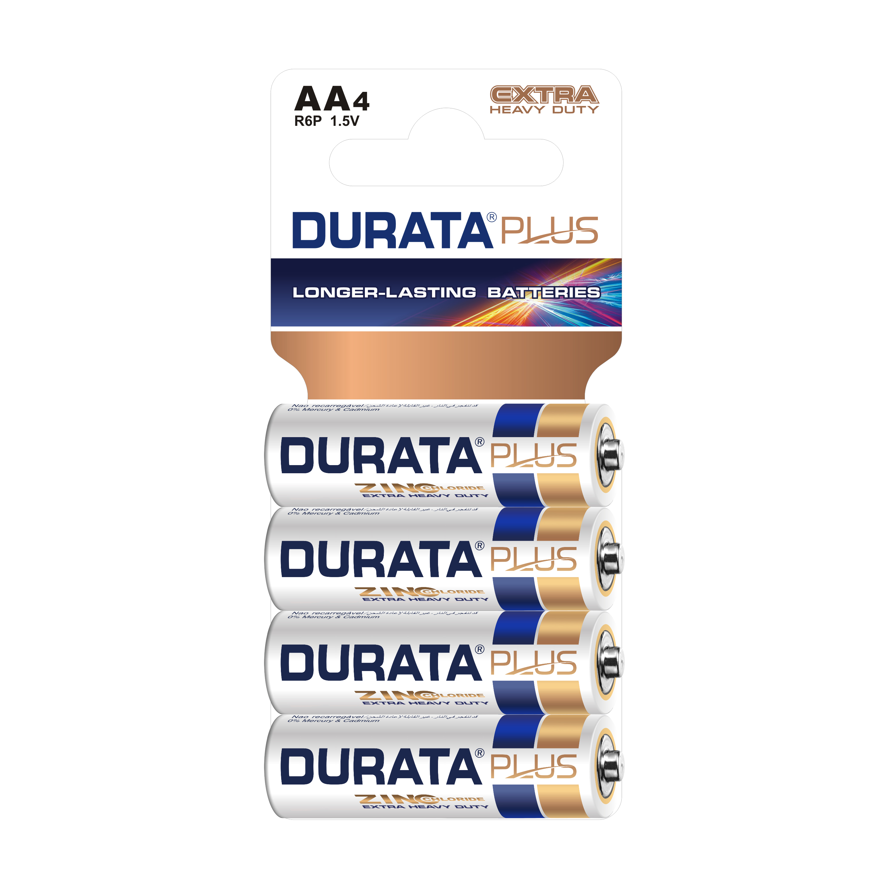 DURATA PLUS Size AA - Shrink Card 4 Batteries
