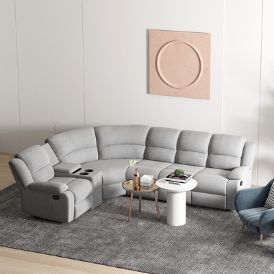 现代简约小户型手动功能布艺沙发轻奢客厅现代多功能沙发组合家具