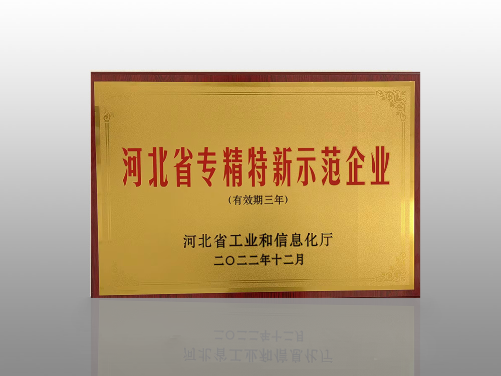 Hebei Province Specialized, Refined, and New Demonstration Enterprise