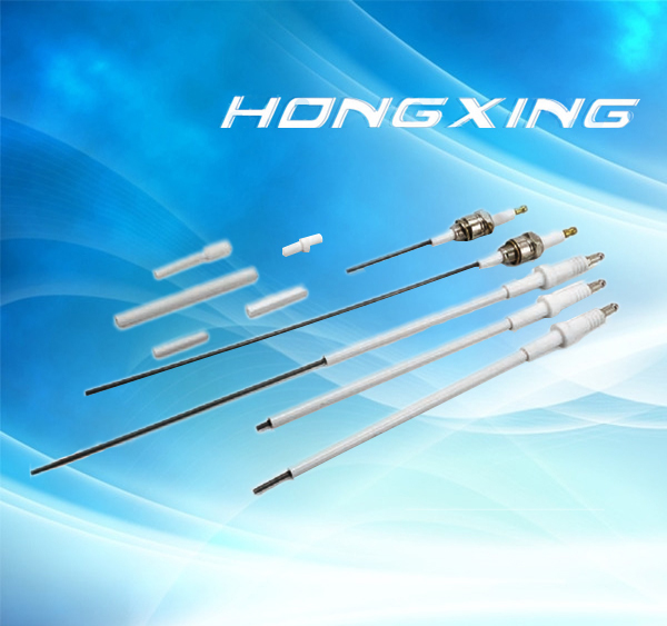 Ignition electrode, ion rod, insulated porcelain tube