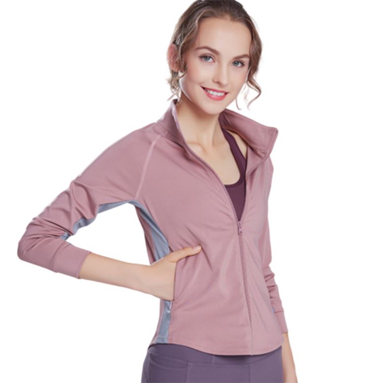 JC85  Eation wholesale women sportswear fashion fitness zipper yoga  jackets