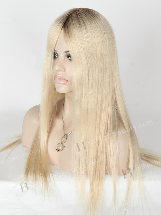 In Stock European Virgin Hair 20" Straight T9/white Color Silk Top Glueless Wig GL-08059