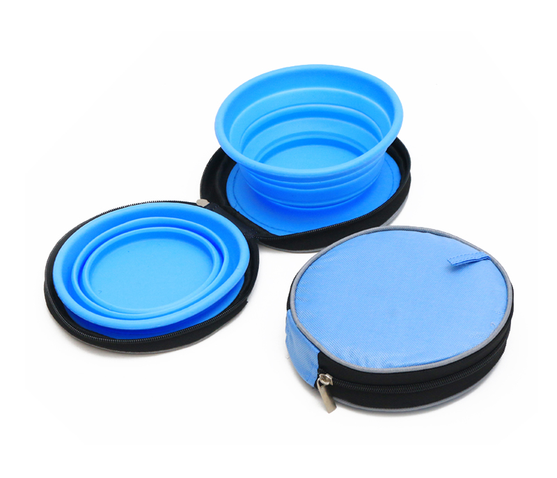 Silicone pet bowl with cloth