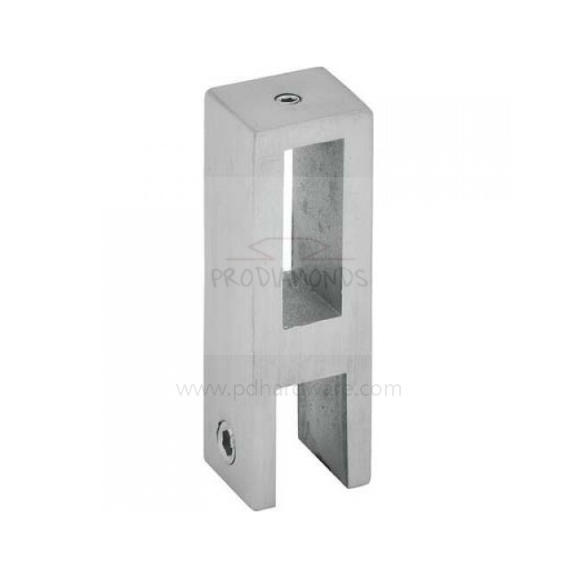 Conector de riel de soporte de ducha de 180 ° con pasamanos de vidrio fijo rectangular
