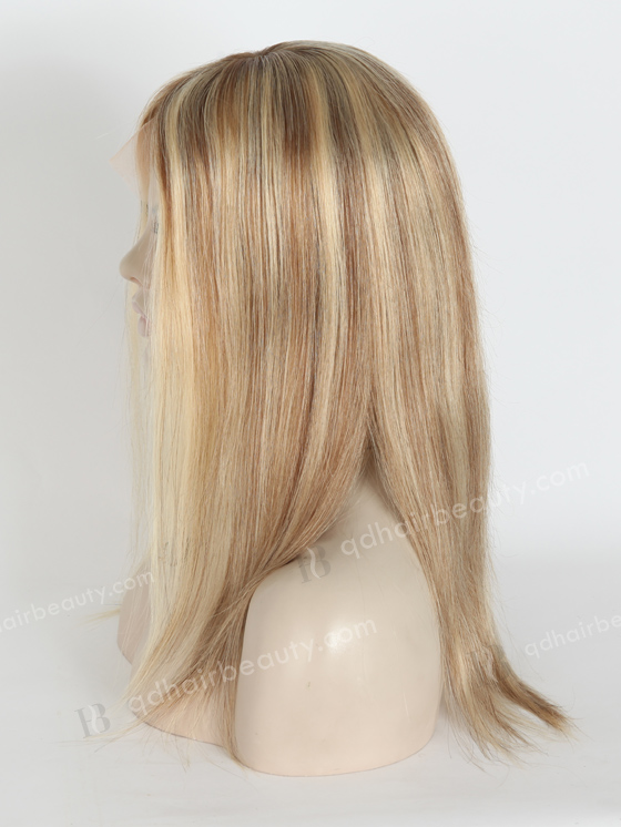 In Stock European Virgin Hair 14" Straight T9/22# with 9# Highlights Color Lace Front Silk Top Glueless Wig GLL-08002