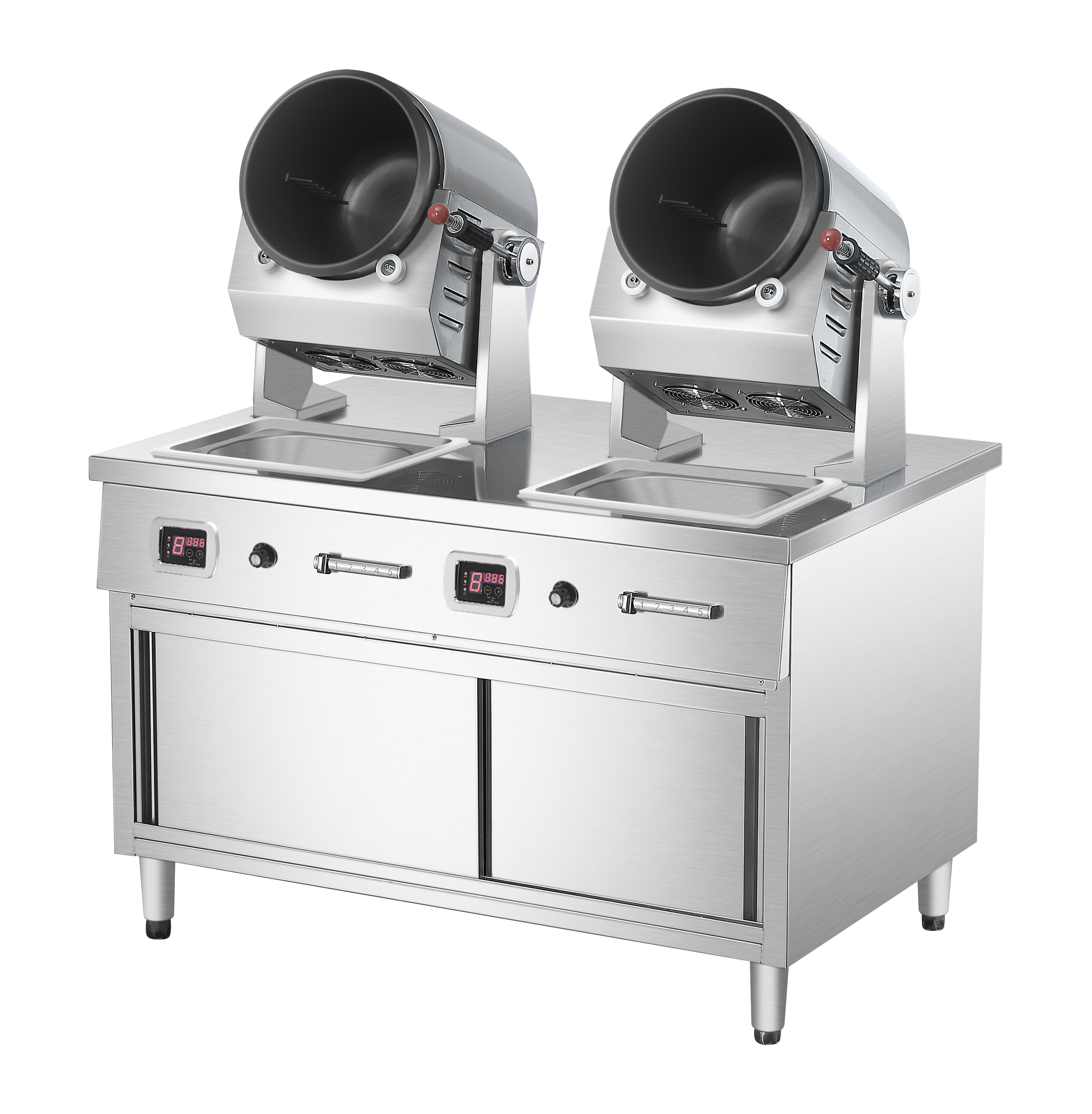 Simple vertical two-head drum cooking machine (electromagnetic type) 
