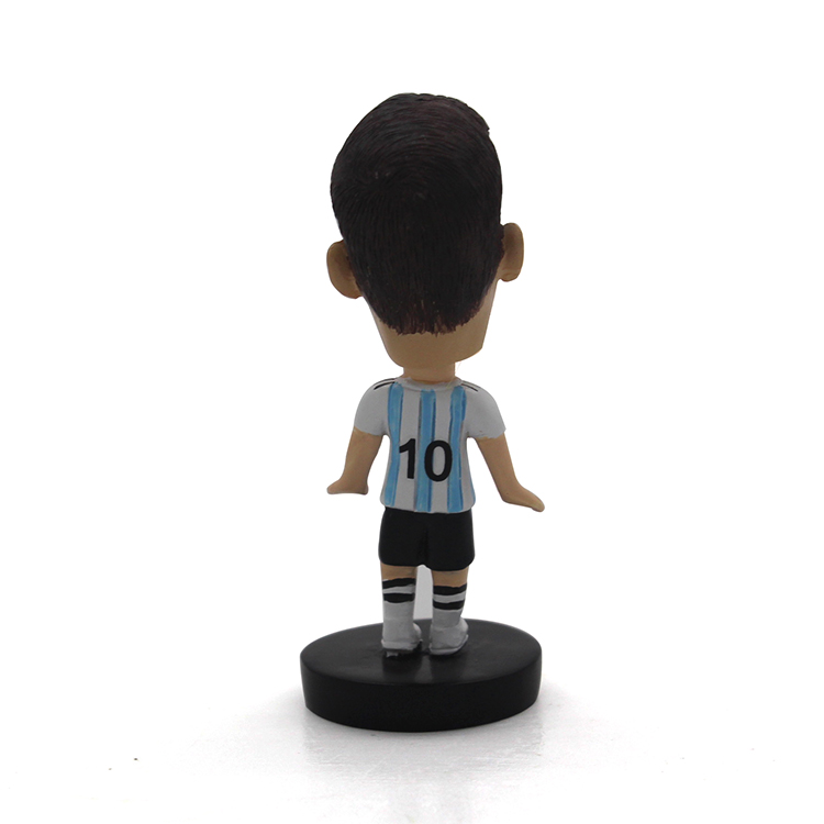 Custom Resin 3d Bobblehead figurine Soccer Player Messi Bobble Head For Souvenir