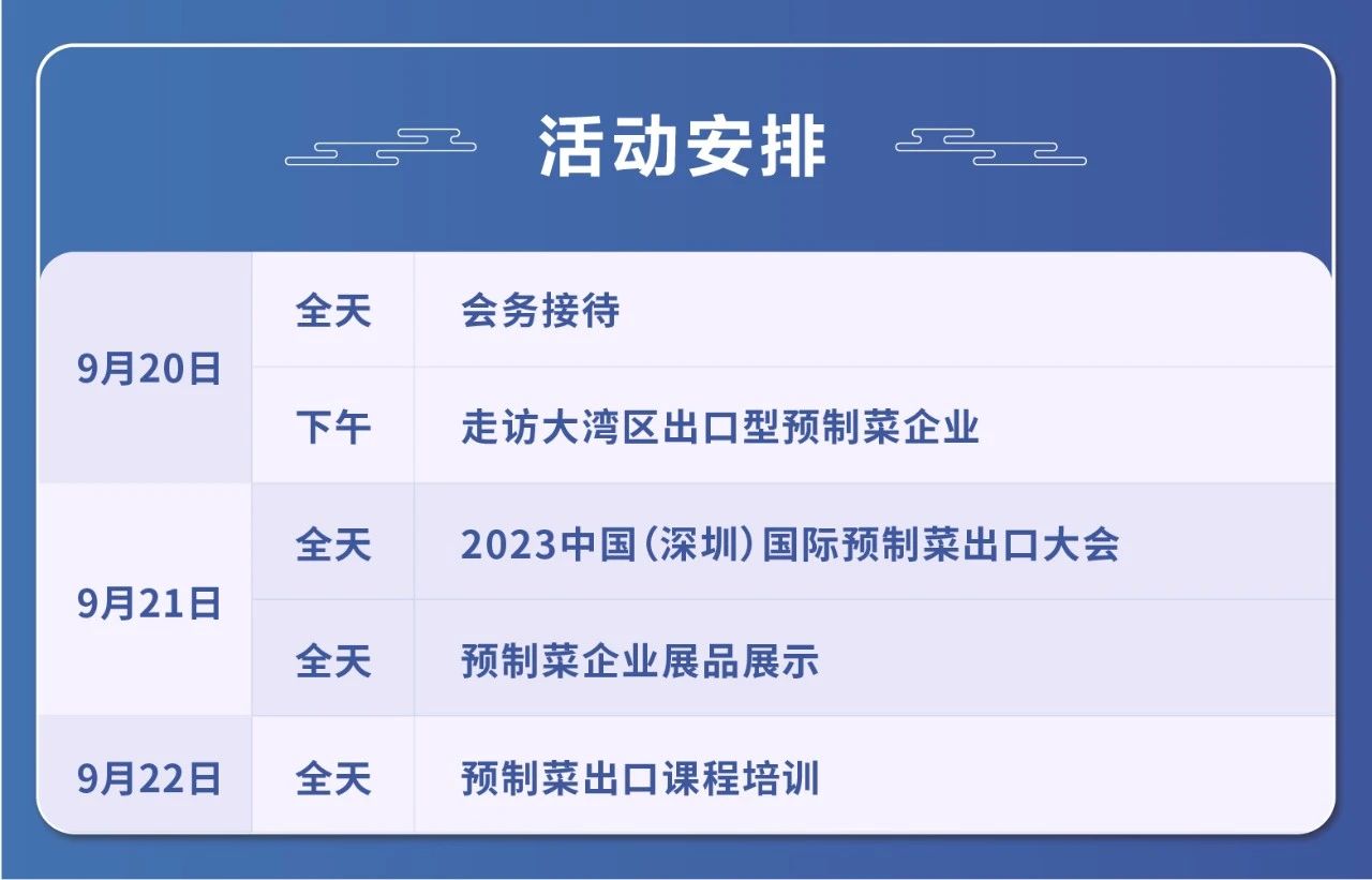 2023中国（深圳）国际预制菜出口大会暨展会将于9月举行