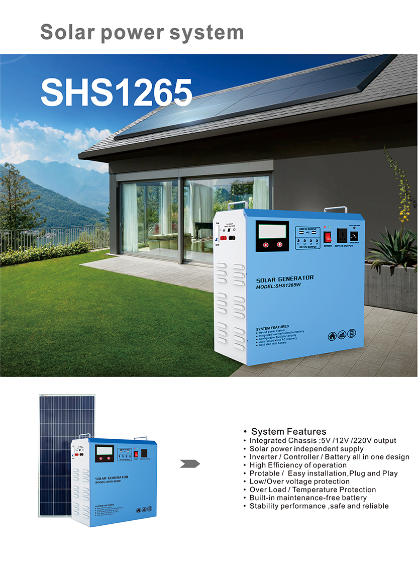 DC/AC Solar Generator 500W Solar System: SHS1265W