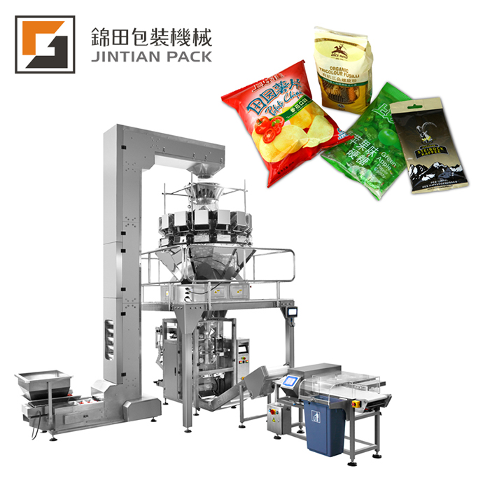 JT-460W Food packing line with multi-head weigher