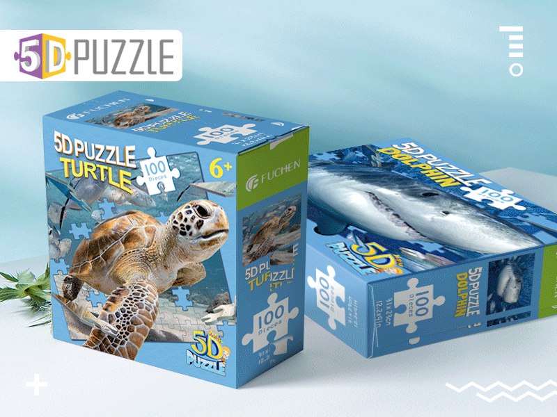 3D Lenticular Printing jigsaw puzzle100pcs Turtle