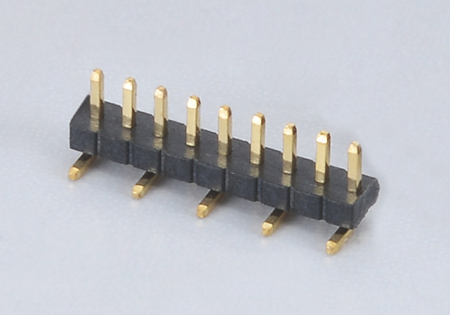 1.27mm间距排针连接器 单排SMT 单塑胶
