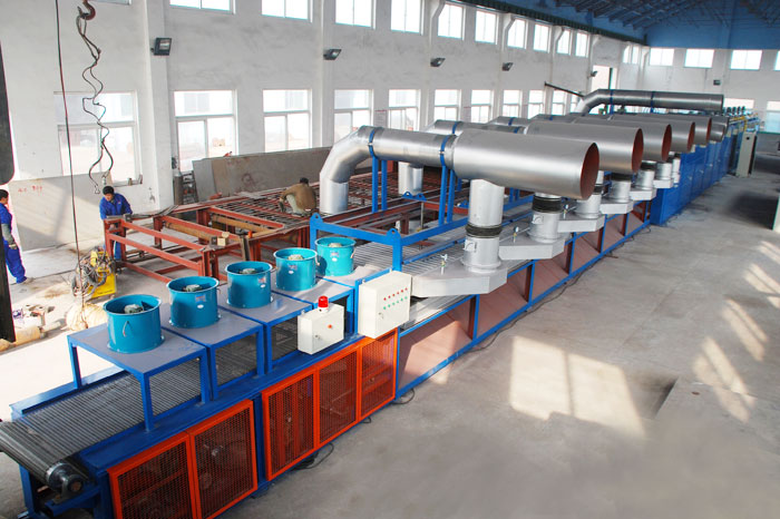 Equipment composition of mesh belt type hot air circulation tempering furnace