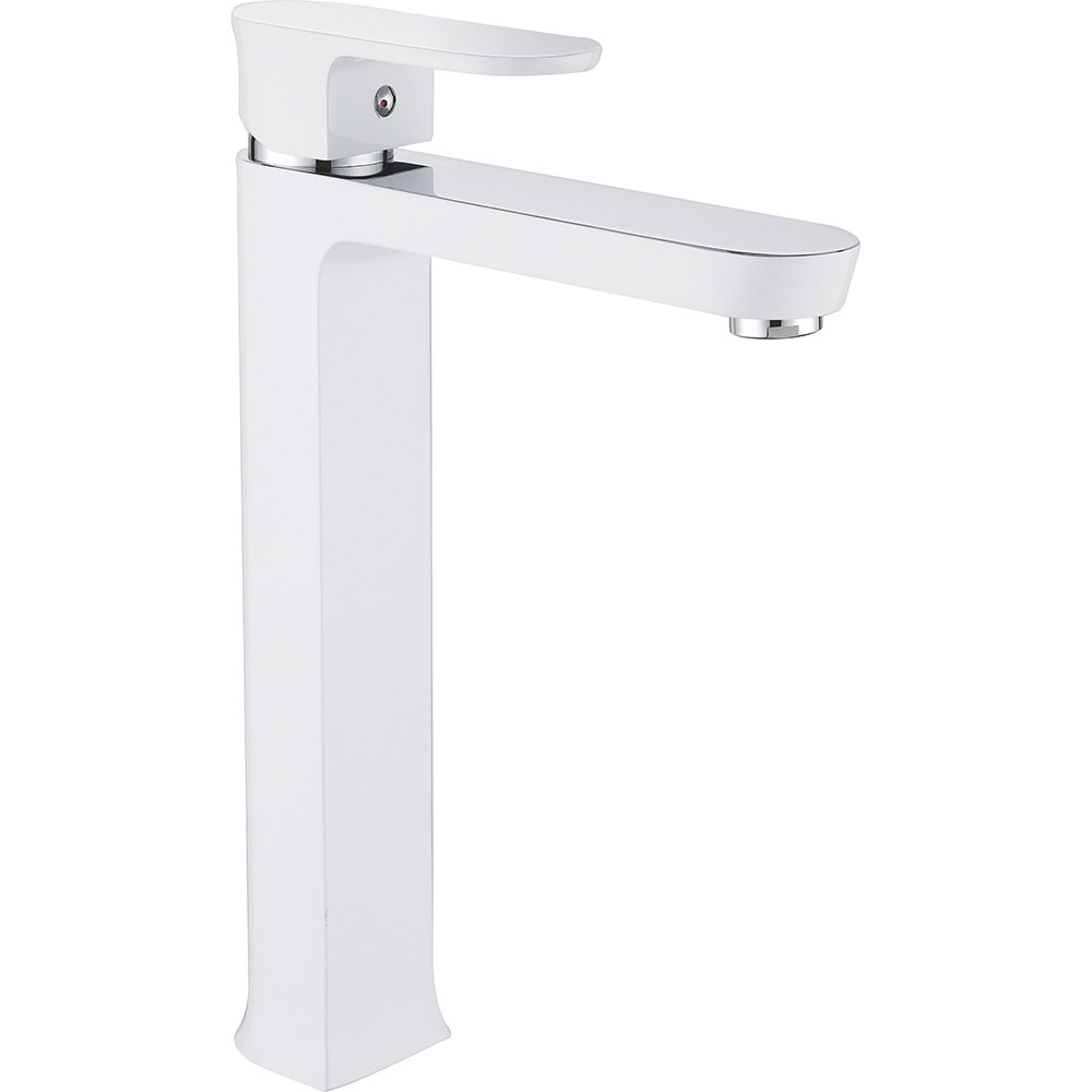 FLG White Tall Bathroom Faucet