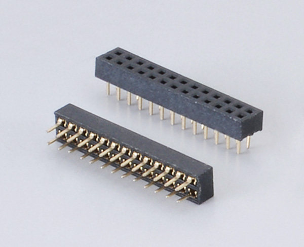 1.0mm Pitch Female Header Connector -1.0x2.0 double row 180°
