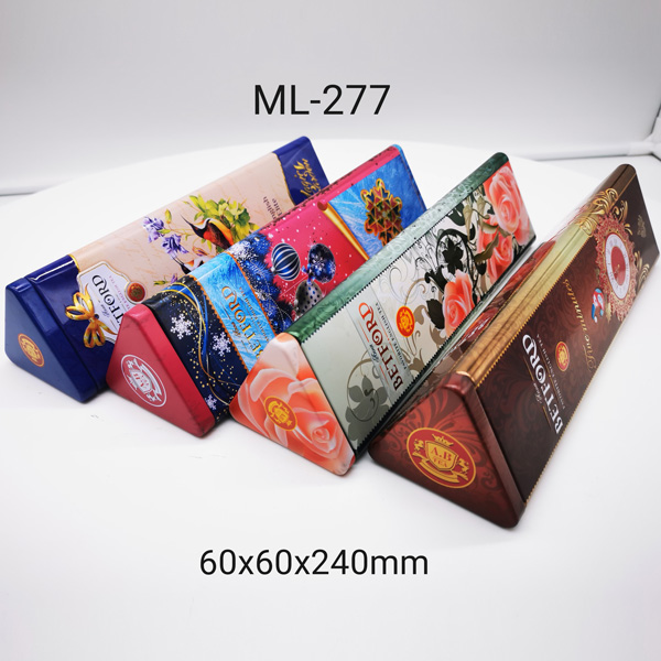 ML-277 Customized triangular Chocolate/candy/tea tin box 