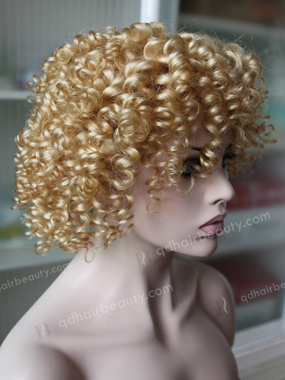 Brazilian Hair Blonde Curly Silk Top Wig WR-ST-036