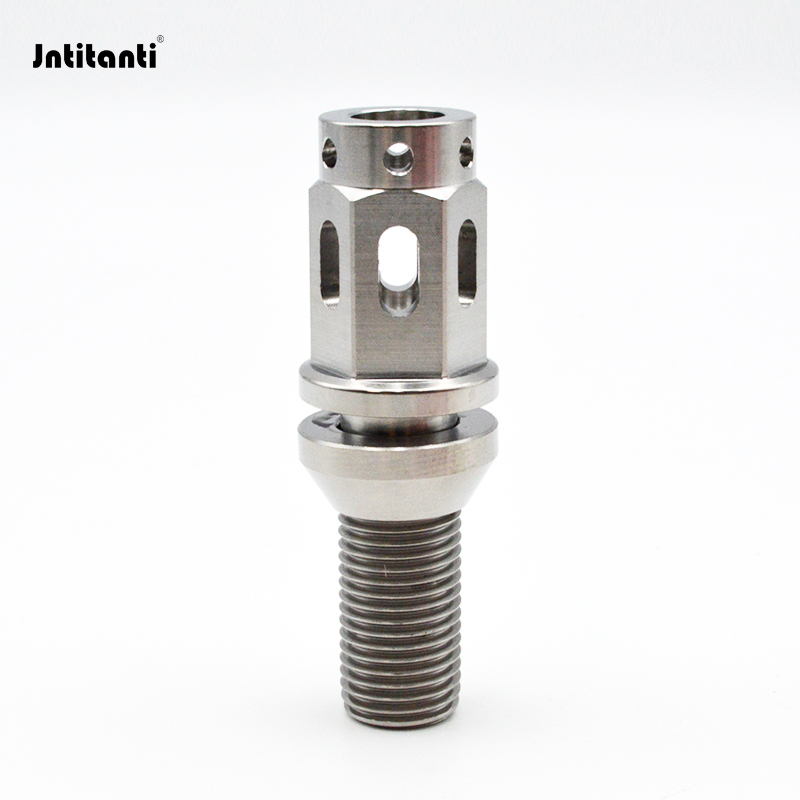 Jntitanti钛合金汽车改装轮毂螺丝螺栓条形镂空