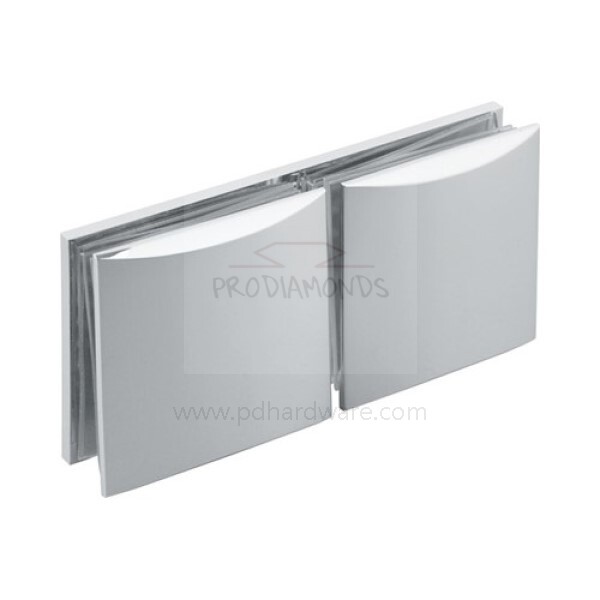 Abrazadera para puerta de ducha de vidrio a vidrio de estilo abombado de 180 grados