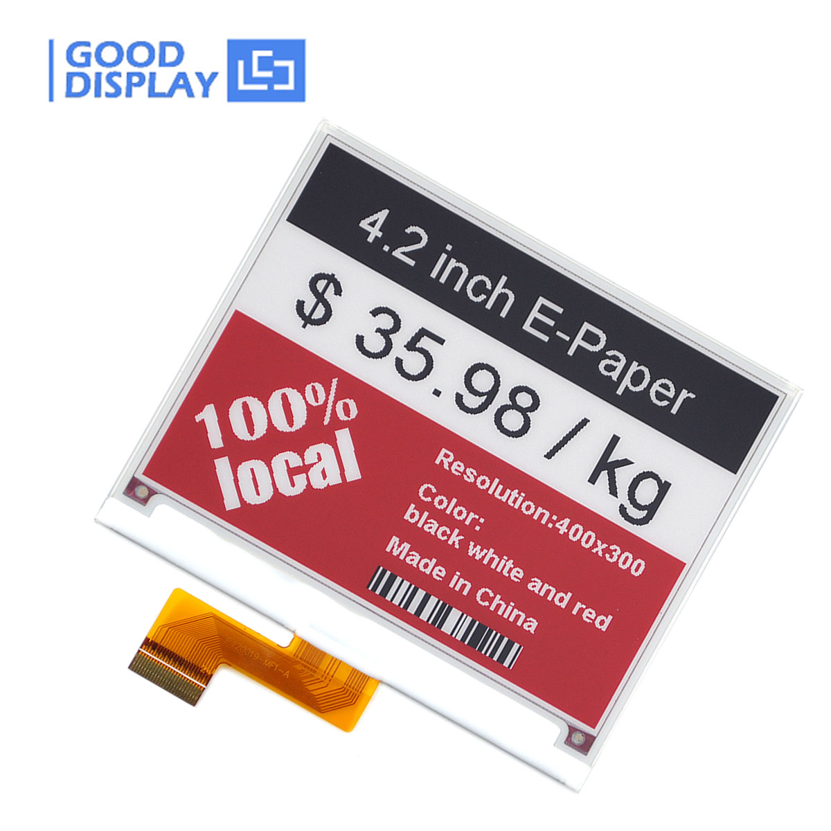 Preisschilder 4,2 zoll E-Paper-Anzeige 400*300 Auflösung geringer Stromverbrauch Good Display
