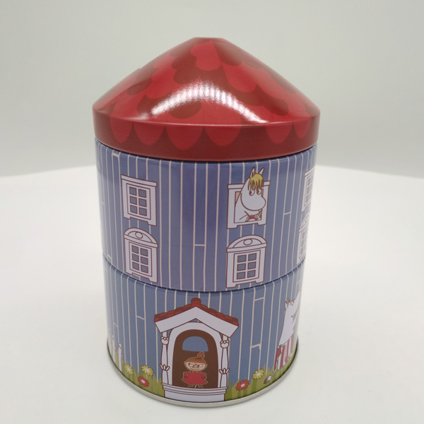 ML- 731C  Customized Two-Layer round toy gift tin box for kids