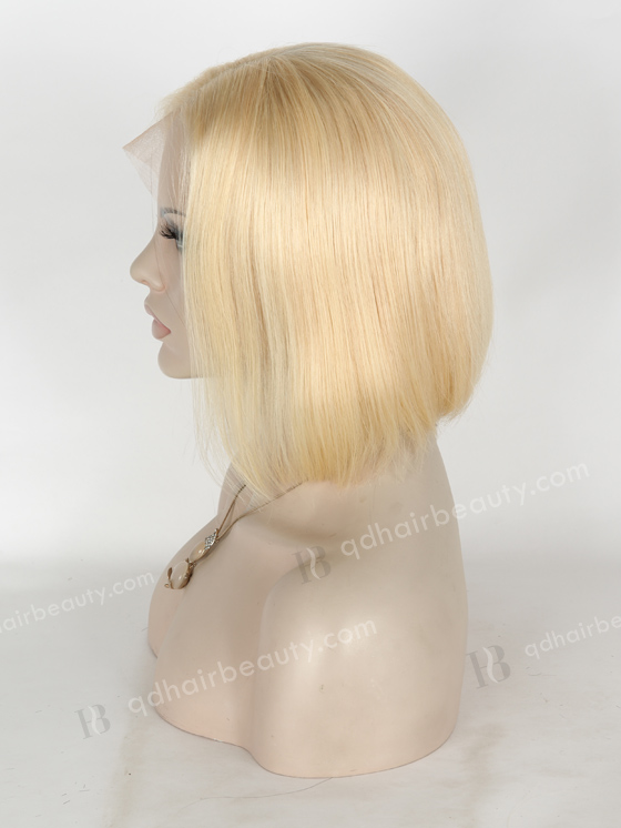 In Stock Indian Remy Hair 12" BOB Straight 613# Color Lace Front Wig SLF-01291