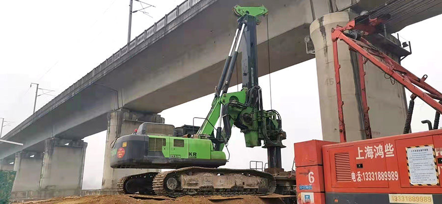 泰恒基础净空旋挖KR300ES助力六安高铁建设工程