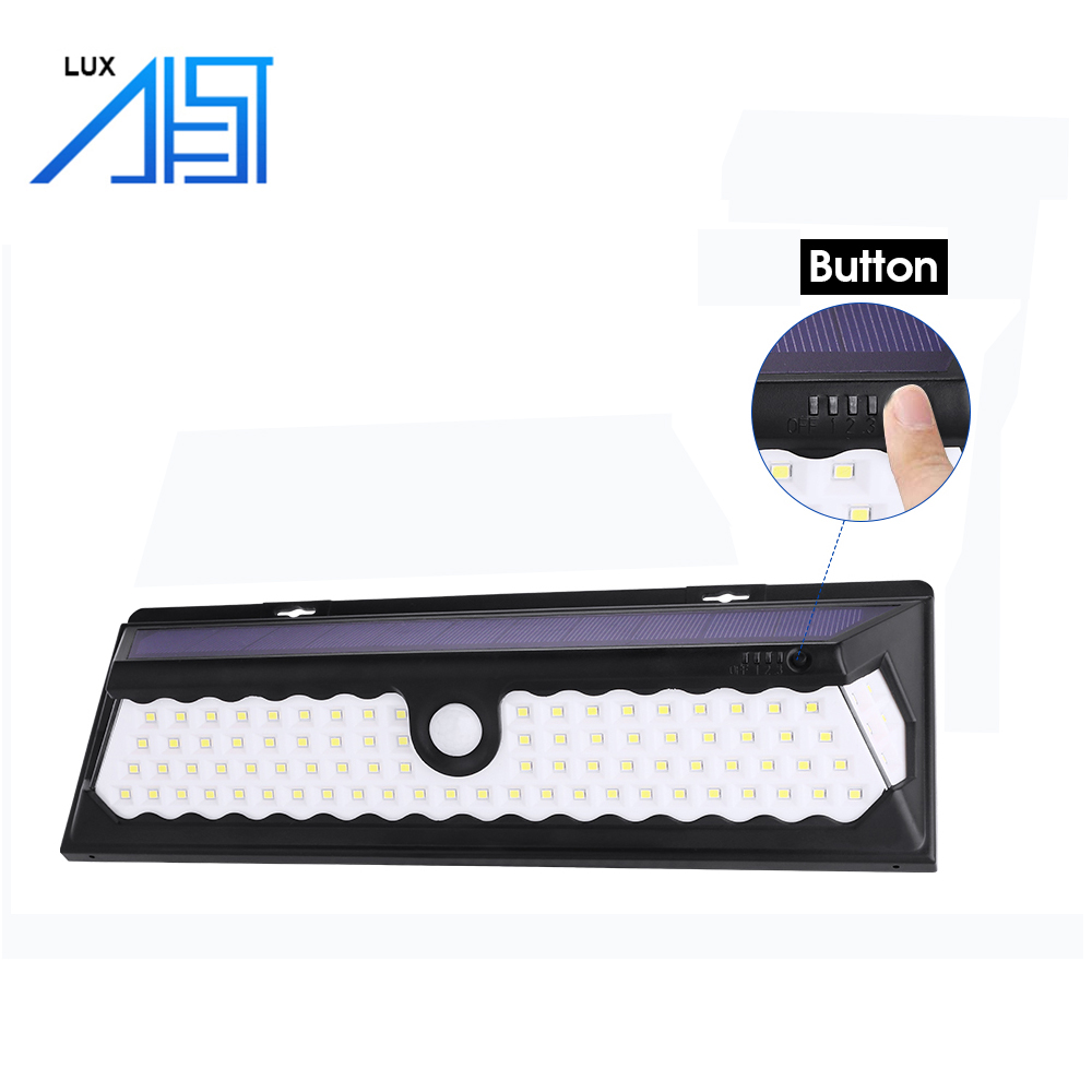  Latest Front Touch Switch Design 90/100/118 LED Outdoor Lamps Durable Waterproof Led Solar Motion Sensor Light