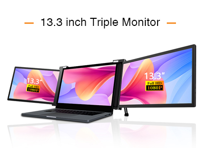 13.3 inch Tri-screen Monitor for Laptop Smartphone and Game player