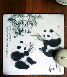 鼠标垫-熊猫丝绸