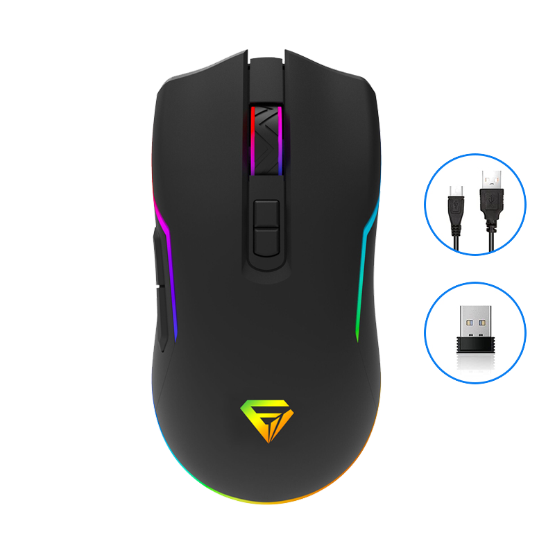 Built-in lithium battery Rechargeable Backlighting Wireless gaming mouse with Adjustable DPI