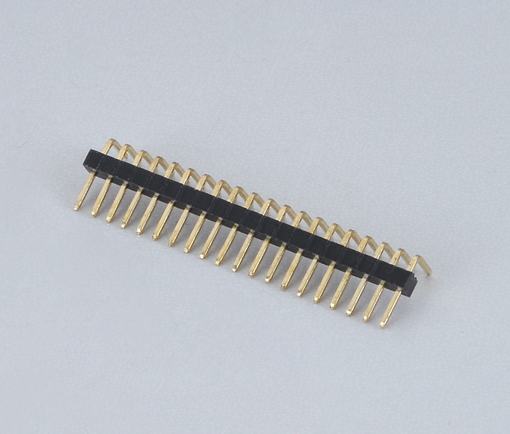 1.0mm间距排针连接器- 单排90° 单塑胶
