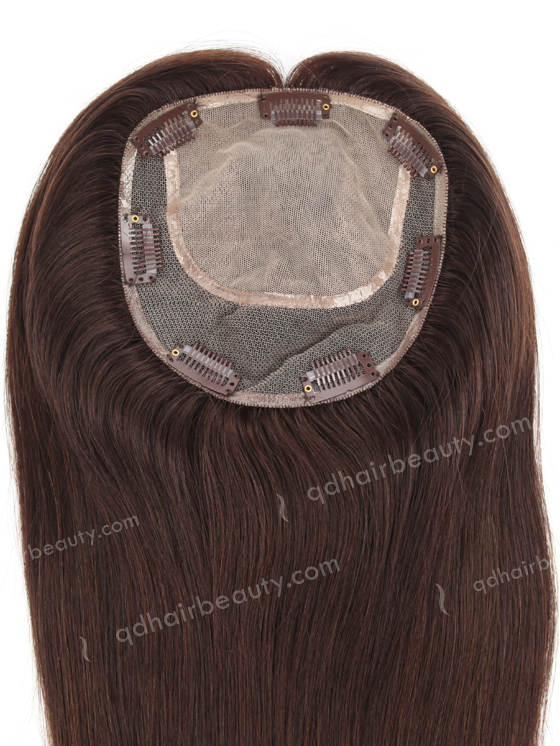 6''*6.5'' European Virgin Hair 15" Color 2# Silk Top Hair WR-TC-057