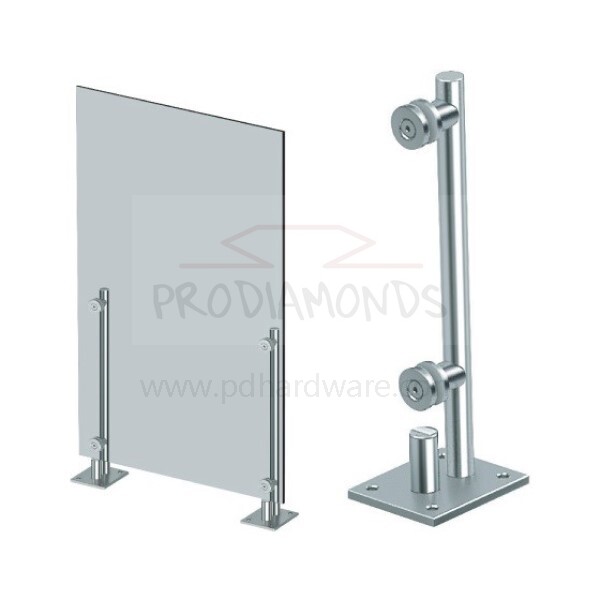 Stainless Steel Glass Railing Post With Bottom Plate