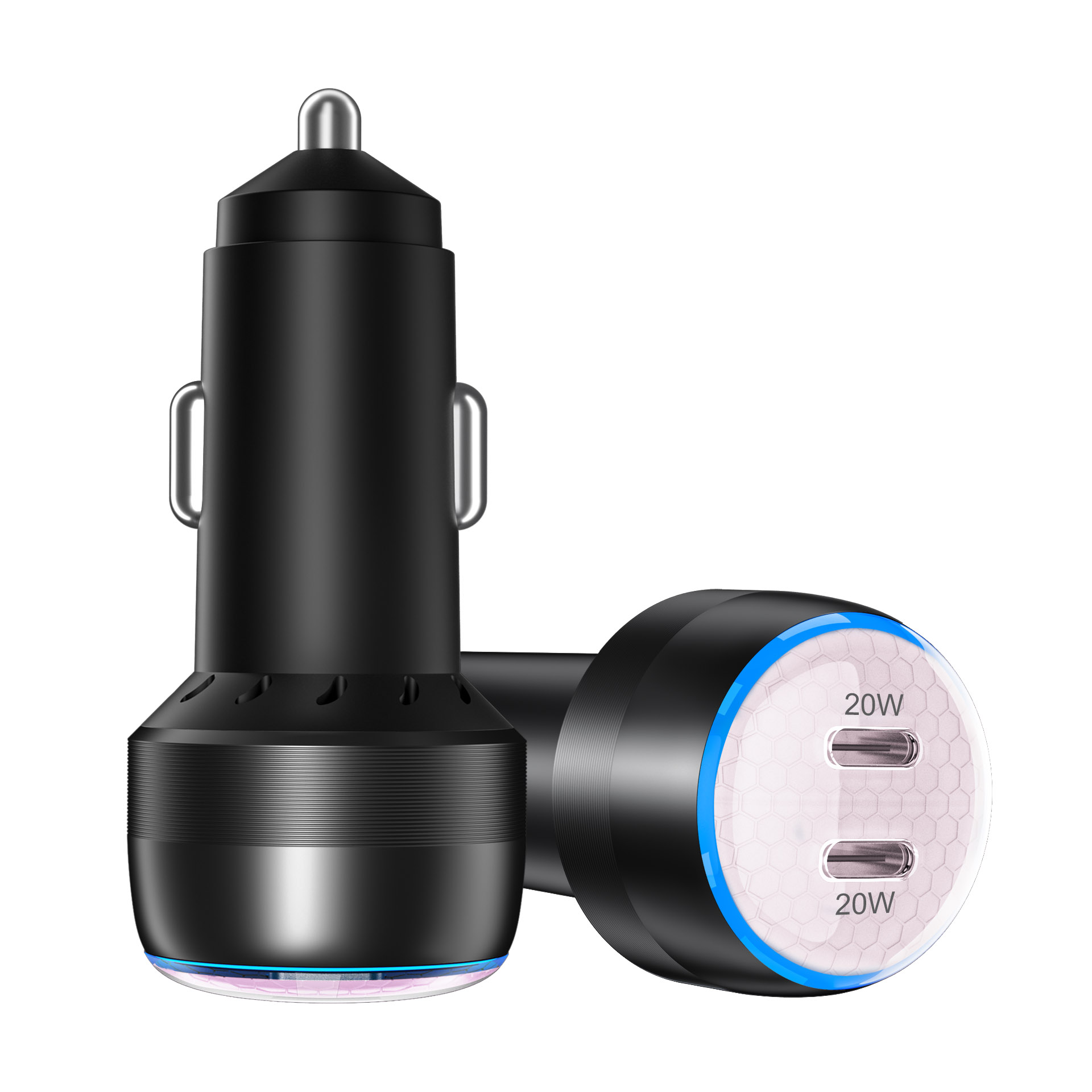 IBD355-2C 40W 2 Ports  PD Fast Charging Car Charger For Mobile Phone