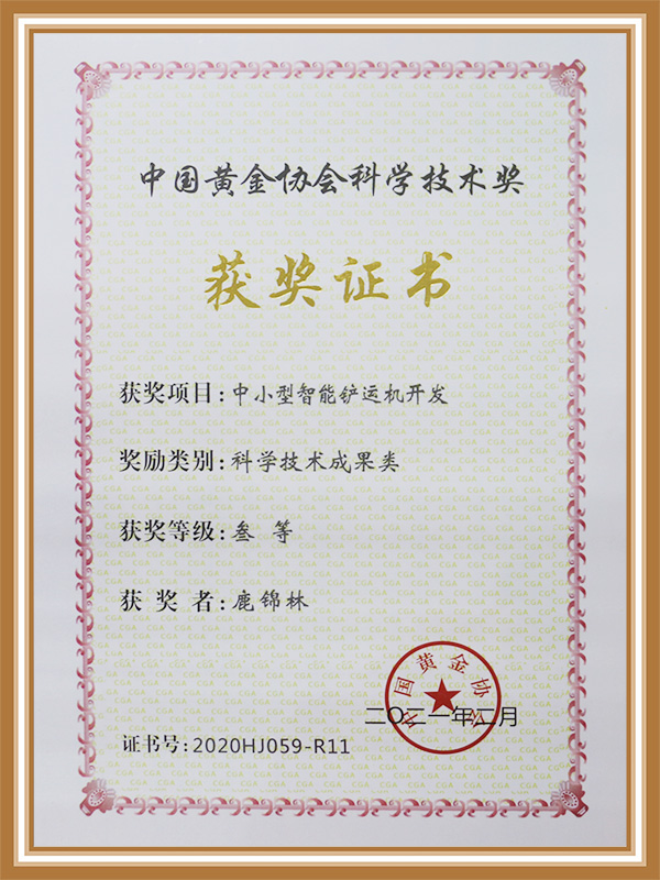 Science and Technology Award of China Gold Association