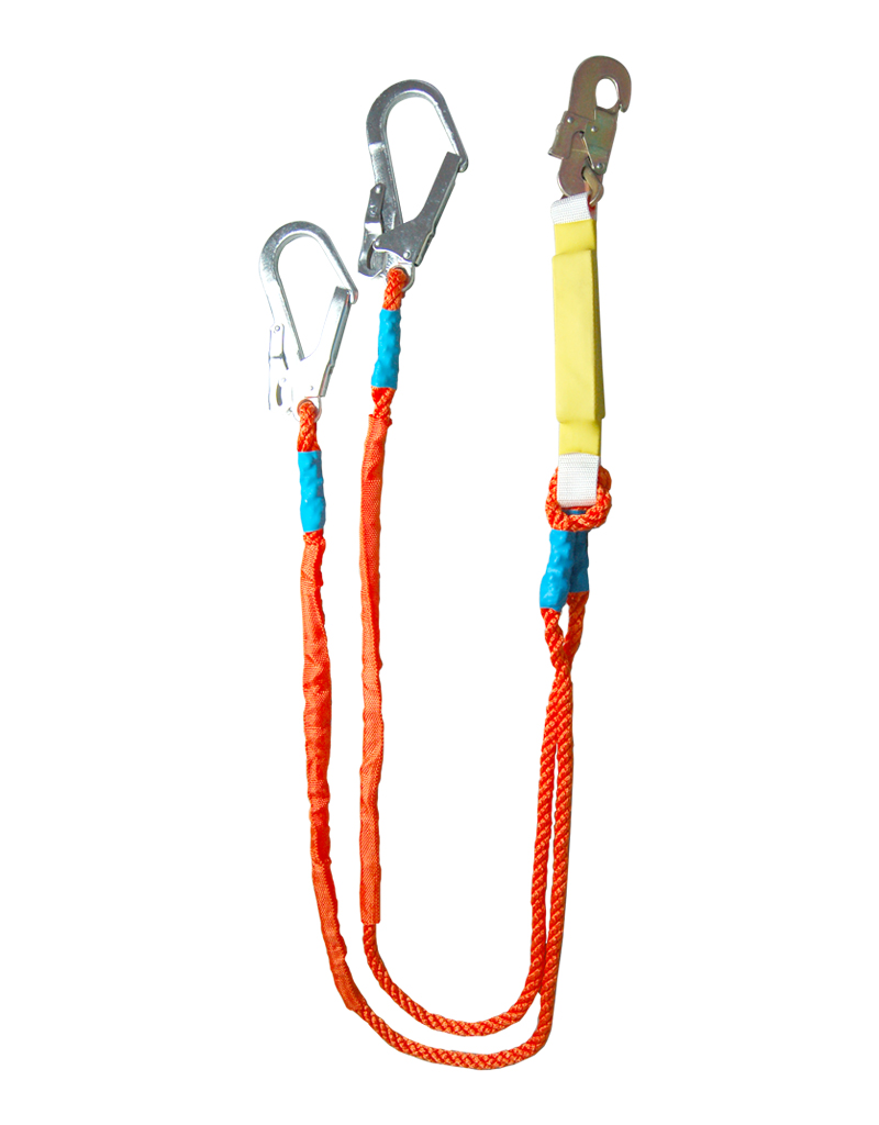 Buffer double hook safety rope
