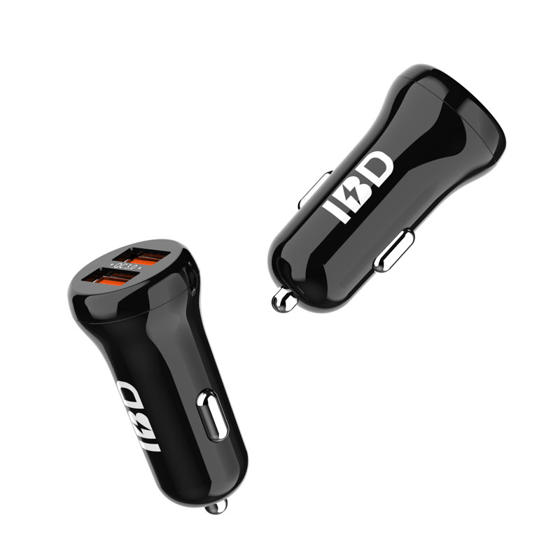 IBD316 36W Dual Ports QC3.0 Fast Charging Car Charger For Mobile Phone.