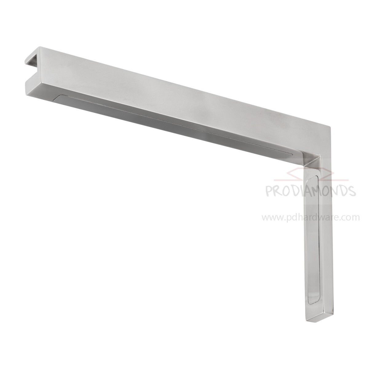 Stainless Steel 90-Degree Left Wall to Glass Shower Support Clamp with Covers